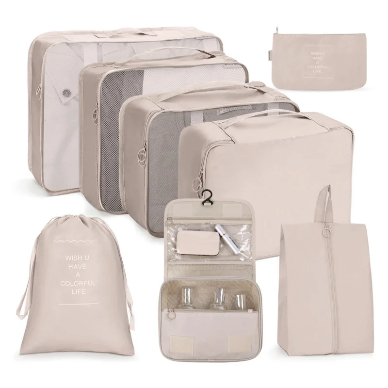 Suitcase Organiser Set, 8 Pieces, Packing Cubes, Waterproof Travel Garment Bags