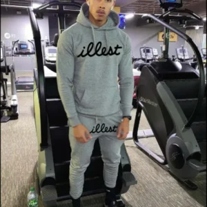 Herren Hoodie und Jogginghose Set mit auffälligem Schriftzug – Cavarno